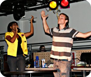 Students at an Underground game show event.