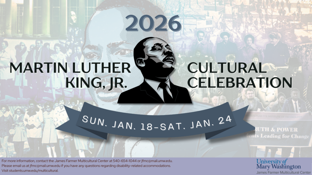 A slide with the text "2026 Martin Luther King Cultural Celebration Sun. Jan. 18 - Sat. Jan. 24"