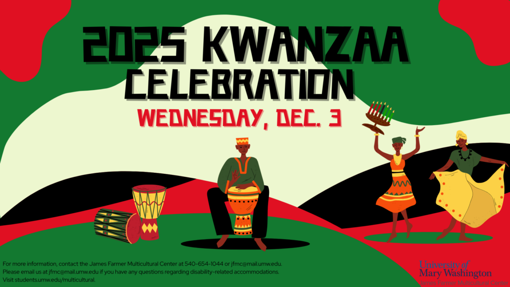 A slide with the text "2025 Kwanza Celebration Wednesday, Dec. 3."