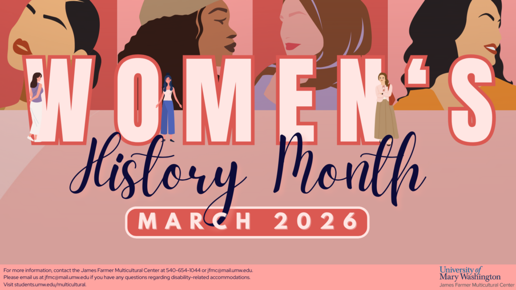 A slide with the text "Women's History Month March 2026."