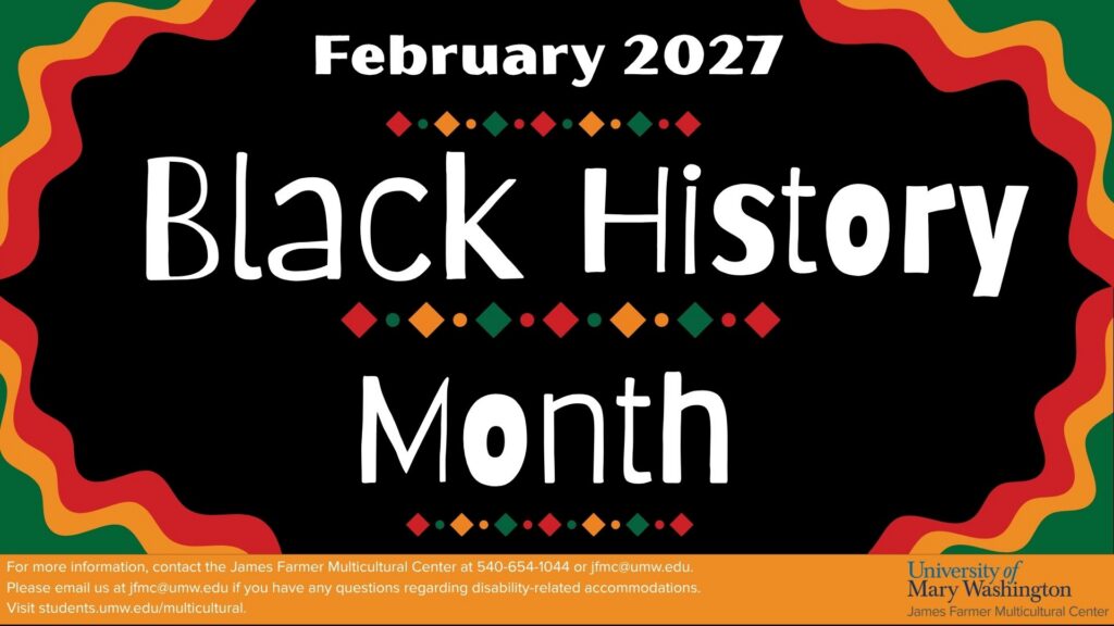 A slide that reads " February 2027 Black History Month."