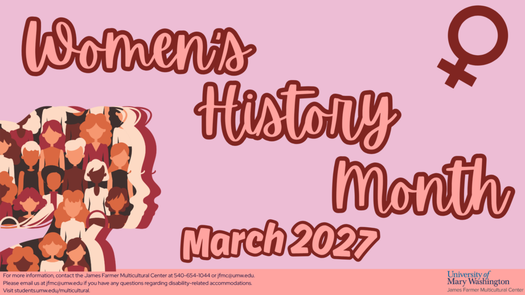 A slide that reads "Women's History Month March 2027."